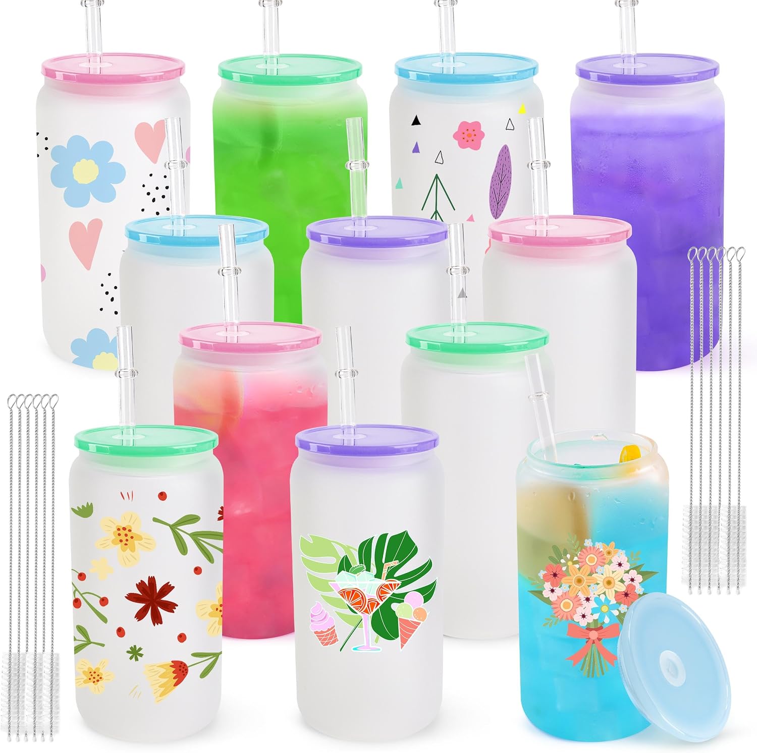 16oz Frosted Glass Cup