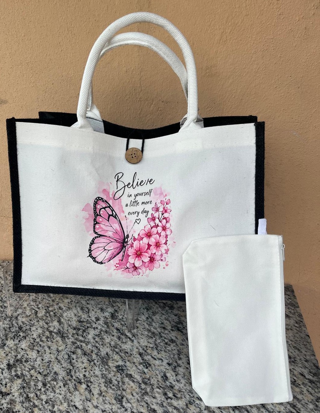 Canvas Bag & Pouch Set